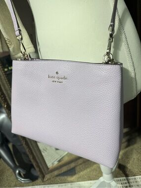kate spade pale lavender pebbled leather crossbody bag